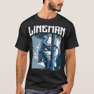 Elektrisch lijnontwerp voor een lijnwerker t-shirt