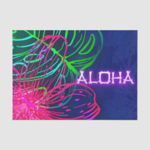 Elektrisch Luau Tropische Nacht Aloha Verjaardagsf Tissuepapier