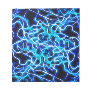 Elektrisch Neon Aqua Blauw Teal Bliksem Notitieblok
