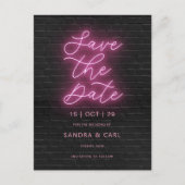 Elektrisch Neon Glow Light sparen de uitnodiging o (Voorkant)