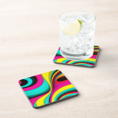 Elektrisch neon psychedelisch ontwerp bier onderzetter (Rechterzijde)