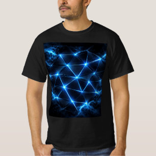Elektrisch Neon Raster Heren T-shirt Futurist
