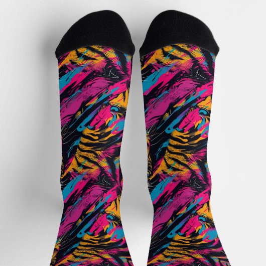 Elektrisch Oerwoud - Fierce Psychedelic Tiger Sokken (Top)