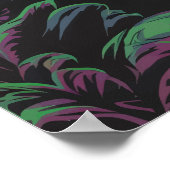 Elektrisch Oerwoud Okapi met Neon Lightning Poster (Hoek)