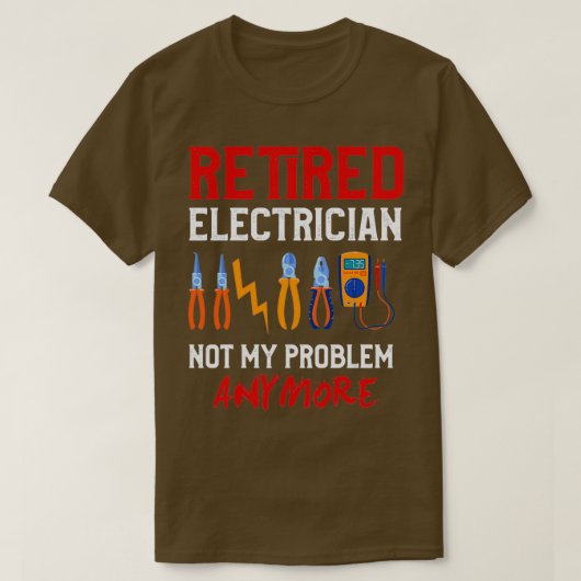 Elektrisch pensioen Gift Funny Remoe Electricité T-shirt (Design voorkant)