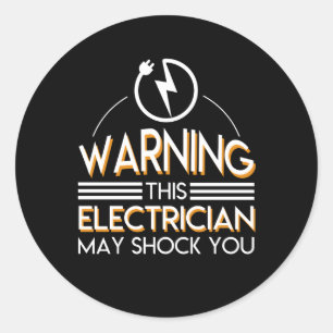 Elektrisch schok U grappige Mannen Shirt Ronde Sticker