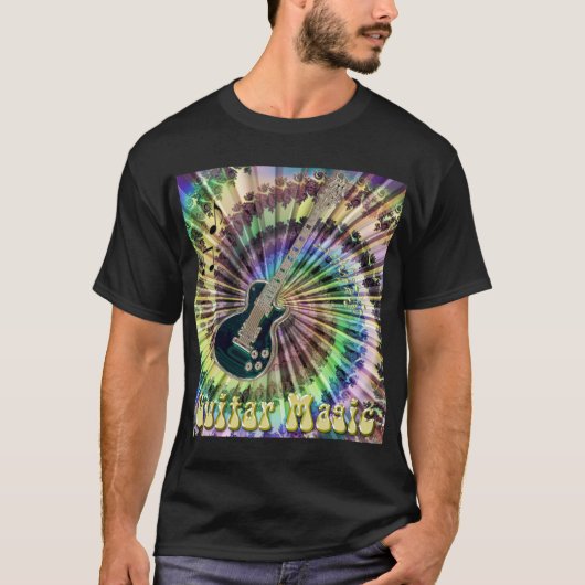 Elektrisch Stropdas-Dye Swirl Guitar Magic Shirt (Voorkant)