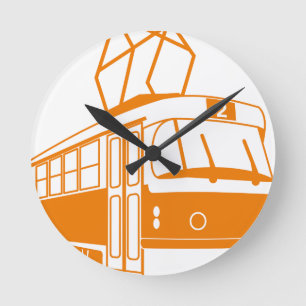 Elektrisch transport over de weg ronde klok