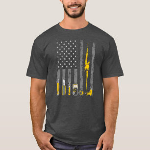 Elektrische Amerikaanse vlaggendragers met patriot T-shirt