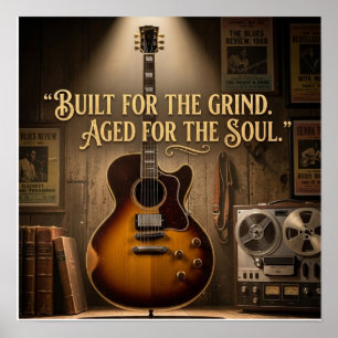 Elektrische Archtop-gitaar in vintage-stijl Poster