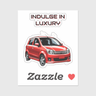 Elektrische auto met levendige kleuraccenten sticker