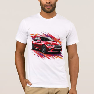 Elektrische auto met levendige kleuraccenten t-shirt
