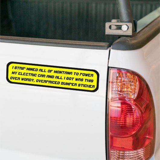 Elektrische auto op basis van kolen ... bumpersticker (Op Truck)