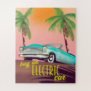 Elektrische Auto Vintage Commercial Legpuzzel