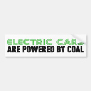 Elektrische auto's aangedreven door steenkool tege bumpersticker
