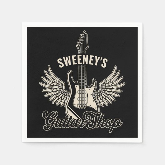 Elektrische Ax Wings ADD NAAM gitarist Guitar Shop Servet (Voorkant)