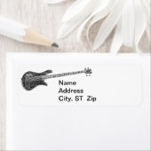 Elektrische bas gevormde Word Art Zwart Tekst Etiket (Insitu)