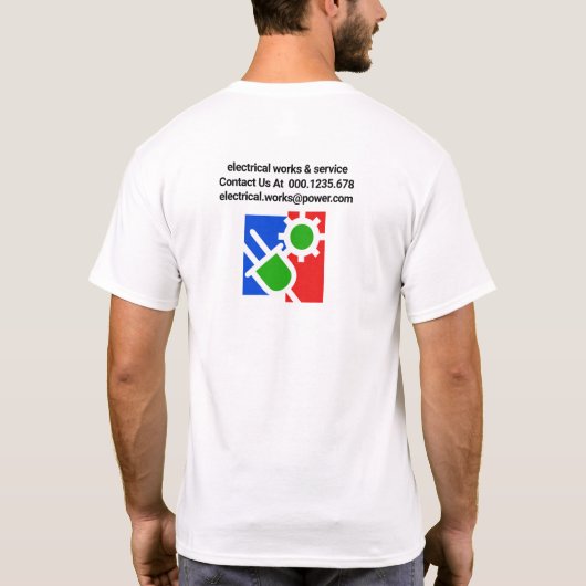 Elektrische bedrading Circuit Powers Bulb T-shirt (Achterkant)