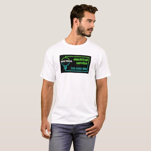 Elektrische bedrading Circuit Powers Bulb T-shirt (Voorkant volledig)