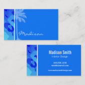 Elektrische Blauwe Camo; Zomerpalm Visitekaartje (Voorkant / Achterkant)