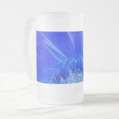 elektrische blauwe gerbera matglas bierpul (Voorkant links)