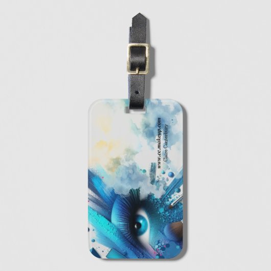 Elektrische blauwe oogschaduw make-up bagagelabel (Voorkant (verticaal))