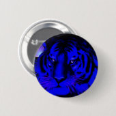 Elektrische blauwe tijger ronde button 5,7 cm (Voorkant /achterkant)