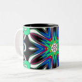 Elektrische Bloem Mandala Tweekleurige Koffiemok (Voorkant links)