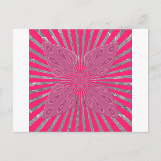 Elektrische Bloom Wings: Een Levendig Edgy & Mooi Briefkaart (Voorkant)