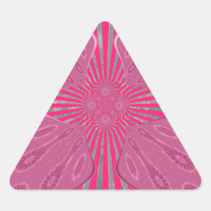 Elektrische Bloom Wings: Een Levendig Edgy & Mooi Driehoek Sticker