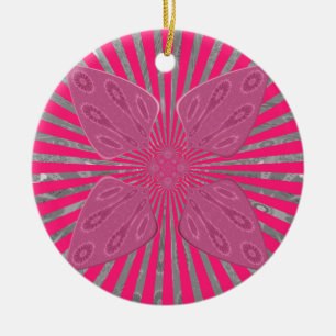 Elektrische Bloom Wings: Een Levendig Edgy & Mooi Keramisch Ornament