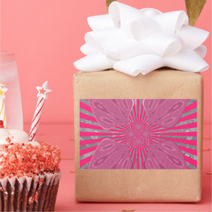 Elektrische Bloom Wings: Een Levendig Edgy & Mooi Rechthoekige Sticker