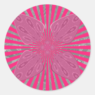 Elektrische Bloom Wings: Een Levendig Edgy & Mooi Ronde Sticker