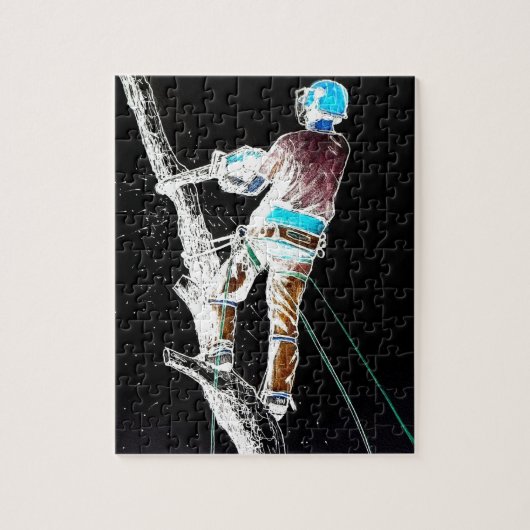 Elektrische boomchirurg-boristisch kettingzagen legpuzzel (Verticaal)