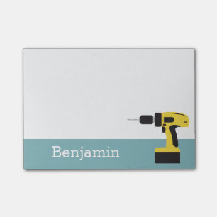 Elektrische boor met aangepaste naam - Licht blauw Post-it® Notes