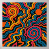 Elektrische  Chaos in Psychedelische Spiral Flow Poster (Voorkant)