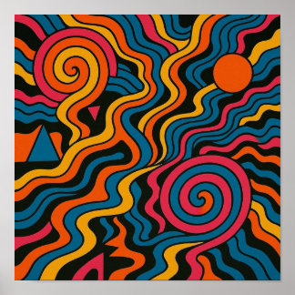 Elektrische Chaos in Psychedelische Spiral Flow Poster