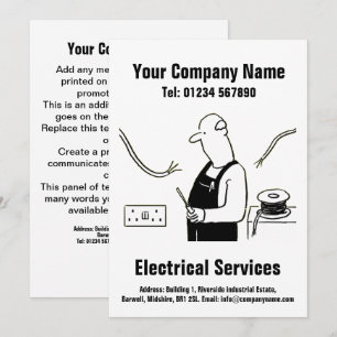 Elektrische Diensten Cartoon Ontwerpkaart Feestdagenkaart