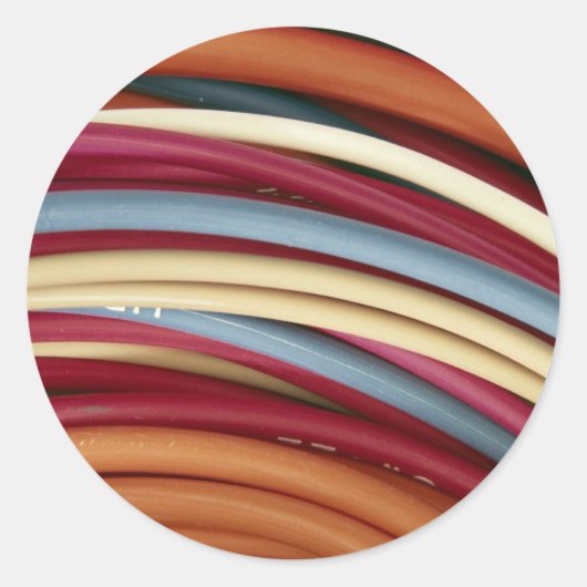 Elektrische draad ronde sticker (Voorkant)