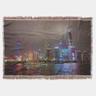 Elektrische dromen - Futuristische Shanghai Skylin Deken