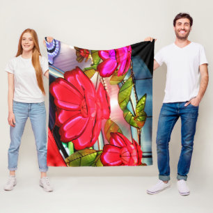 Elektrische elegantie in roze fleece deken
