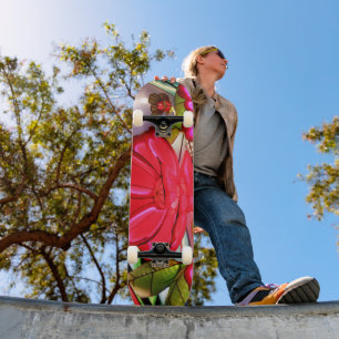 Elektrische elegantie in roze skateboard