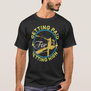 Elektrische elektrische stroom Lineman-Mannen T-shirt