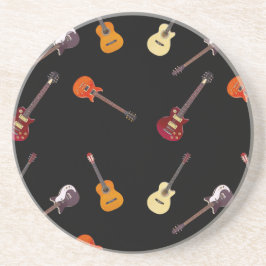 Elektrische en akoestische gitaarcollage zandsteen onderzetter