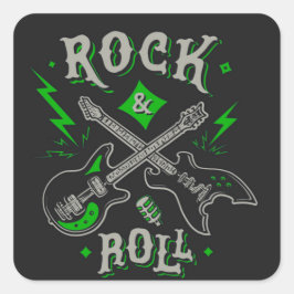 Elektrische en akoestische gitartrips voor rots en vierkante sticker