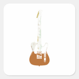 Elektrische en akoestische gitartrips voor rots en vierkante sticker