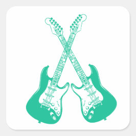 Elektrische en akoestische gitartrips voor rots en vierkante sticker