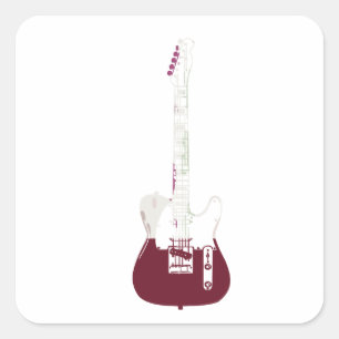 Elektrische en akoestische gitartrips voor rots en vierkante sticker