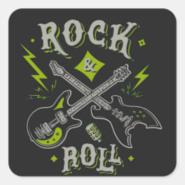 Elektrische en akoestische gitartrips voor rots en vierkante sticker