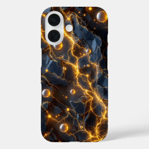 Elektrische energie Abstract met Golden Lightning iPhone 16 Hoesje